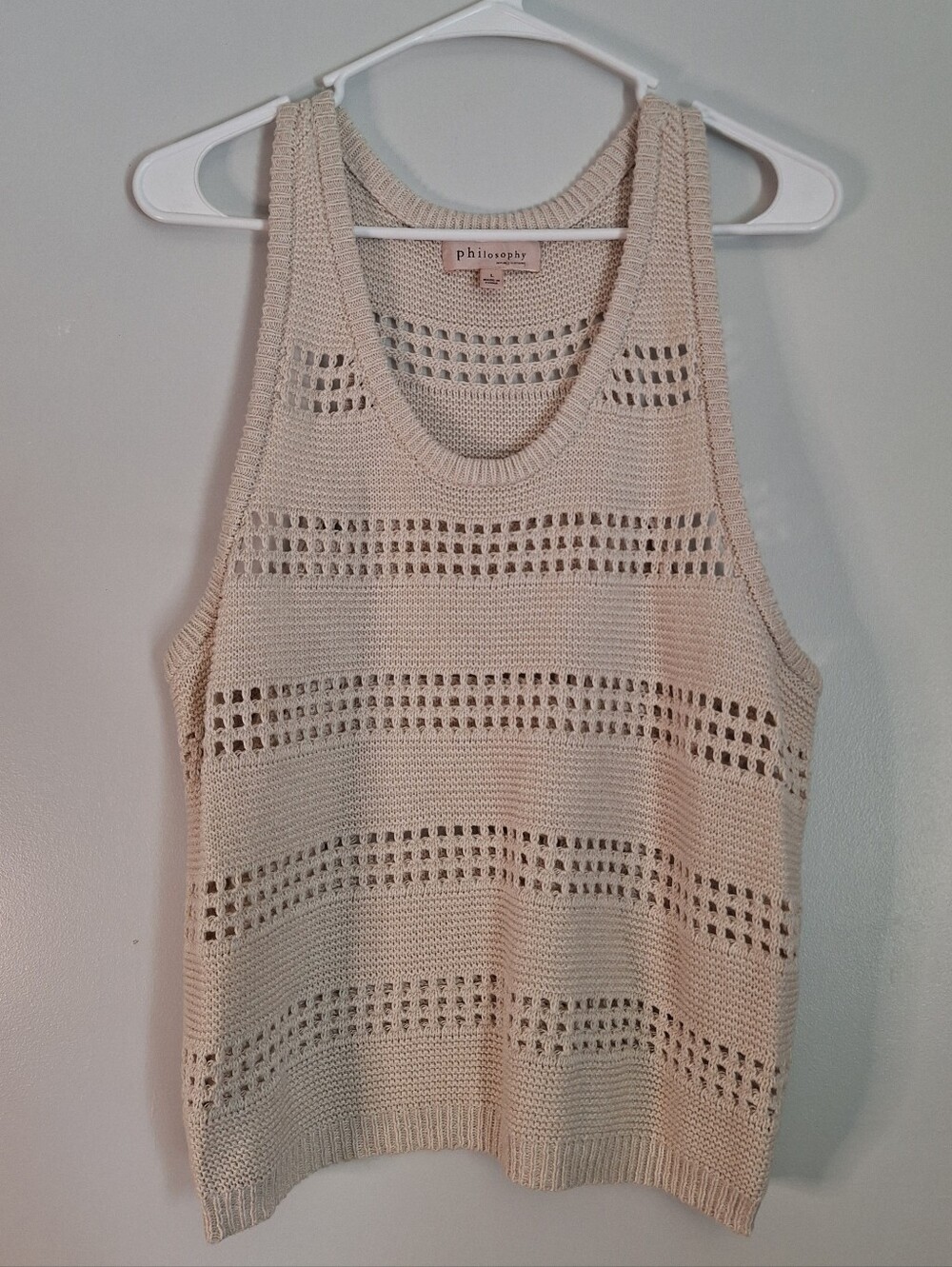 Philosophy Openwork Crochet Tank Top